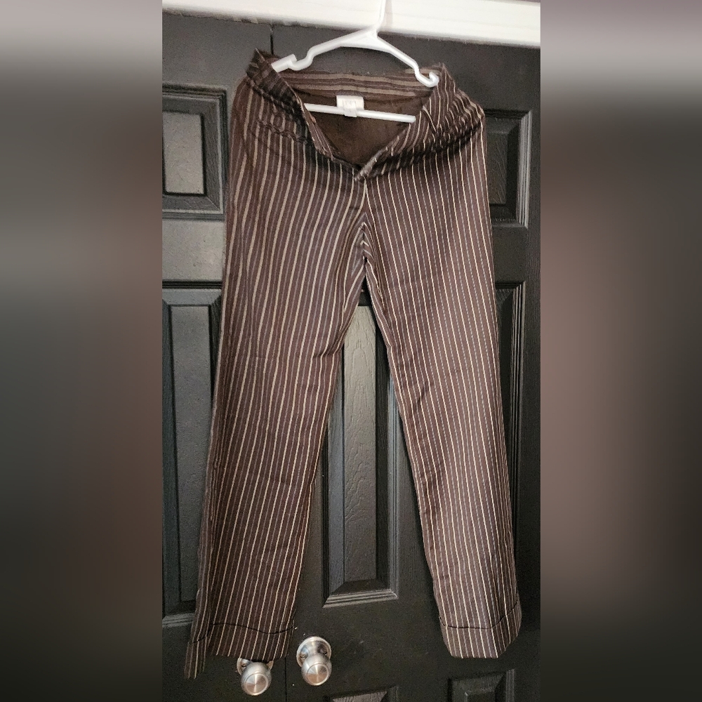 LOFT Women's Brown Pinstripe Dress Pants